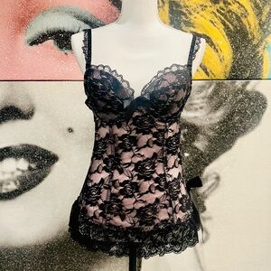 Elegant Black Lace Chemise